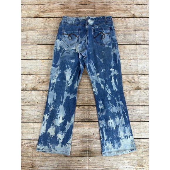 Smiths Acid Wash Straight Leg Jeans Women Size 10 Denim Casual Pants - Stretch - Picture 2 of 9